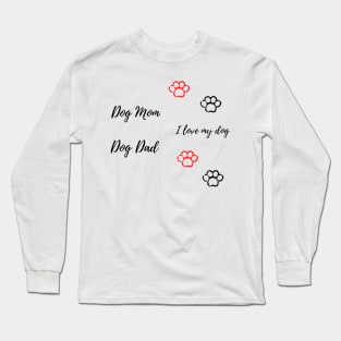 dog lover paws sticker pack design Long Sleeve T-Shirt